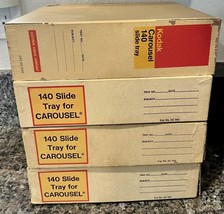 Lot Of 4 Vintage Kodak Carousel 140 Slide Trays with Original Boxes - £19.02 GBP