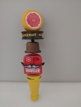 Curious Traveler Grapefruit Mustache 11&quot; Draft Beer Tap Handle Mancave Bar Keg - $15.00