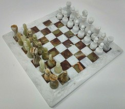 Marble Onyx Chess Board Handmade Chess Set Adult Indoor Games Personaliz... - $475.20