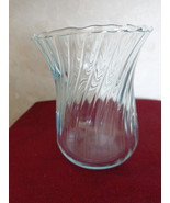Clear 3 ½ Inch Swirled Glass Vase  (#0499) - $20.41 CAD