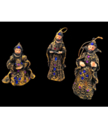 Three Wisemen Wiseman Christmas Ornaments Nativity Ornate Blue Gold Resi... - €33,91 EUR