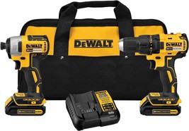 Dewalt 20V Max Cordless Drill, Impact Driver, 2-Tool Power Tool Combo Kit, - £172.27 GBP