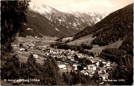c1940 Saint Anton am Arlberg Postcard BW RPPC Austria Ski Resort Birdseye View - £11.76 GBP