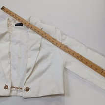White Fox Women's White Open Front Cropped Blazer Jacket Size Medium image 9