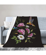 Fiokroo Hummingbird Birds Chamomile Flowers Fleece Blanket Lightweight C... - $37.29