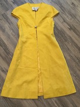 Vtg 1960&#39;s JANE JUSTIN for Don Sophisticates Hostess Coat Yellow Size 7 NWT - £53.93 GBP