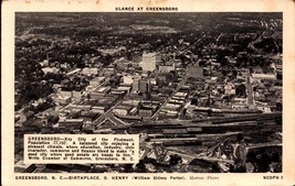 Photo POSTCARD- Aerial Glance Of Greensboro Nc -MORTON Photo BK51 - £1.56 GBP