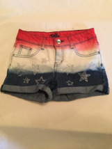 July 4th Size 10R Justice shorts jean patriotic sequin stars red white blue - $14.99