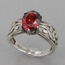 Retired Silpada Sterling Silver Oval Red Cubic Zirconia VILLA Ring Sz 8.... - $49.99