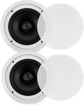 The Pyle Pair Flush 8&quot; Mount In-Wall In-Ceiling 2-Way Home Speaker System With - £81.08 GBP