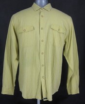 Indigo Palms Men&#39;s Large Long Sleeve 100% Cotton Green Button-Front Shirt  - $14.03