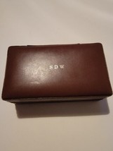 Vintage Hasi Hato Leather Jewelry Box Vtg Brown EUC Zipper Travel  - £27.12 GBP