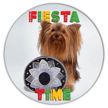 Yorkshire Mexican Hat Fiesta Time : Gift Coaster Dog Sombrero Pet Funny Cute Pup - £4.00 GBP