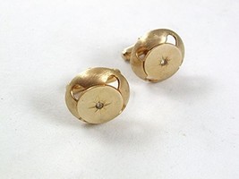 Vintage Goldtone &amp; Rhinestone ??? Dress Cufflinks 41917 - $22.76