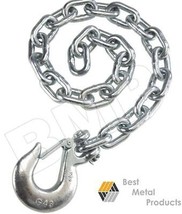 (4) 35&quot; Safety Chain 3/8&quot; Slip Hook Clip Trailer Heavy Duty Towing Auto 0900145- - £54.39 GBP