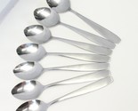 Pfaltzgraff Astor Satin Oval Soup Spoons 7 1/2&quot; Stainless Lot of 7 - £54.65 GBP