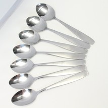 Pfaltzgraff Astor Satin Oval Soup Spoons 7 1/2&quot; Stainless Lot of 7 - £53.37 GBP