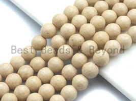 Quality Wood Fossil Faceted Beads, 6mm/8mm/10mm /12mm Cream Round Faceted - £4.03 GBP+