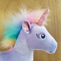 Build A Bear Unicorn Fairy Friend Unicorn Purple Rainbow Hair 17&quot; Tall BAB Plush - £24.08 GBP