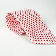 Paul Smith Silk Necktie Red White Geometric - £51.74 GBP