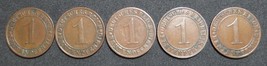 GERMANY 1 RENTENPFENNIG 5 COIN SET 1923 A - J  WEIMAR TIME VERY RARE LOT XF - $46.46
