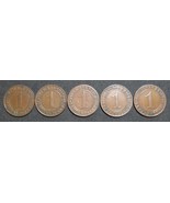 GERMANY 1 RENTENPFENNIG 5 COIN SET 1923 A - J  WEIMAR TIME VERY RARE LOT XF - £37.02 GBP