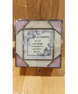 Grandma&#39;s Stained Glass Trinket Box With Mirror - $11.78
