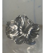 British Hibiscus spoon ring or perhaps a Lily Flower band sterling silve... - $67.32