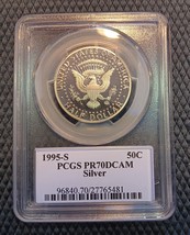 1995-S 50¢ Kennedy Silver Half Dollar PF70 DCAM PCGS Certified Gem Proof... - $77.09