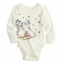 NEW Disney Winnie the Pooh & Tigger Graphic Bodysuit sz 12 mo beige long sleeves - $8.95