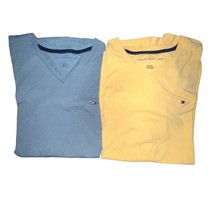 Tommy Hilfiger Set Of Two Core Flag V-Neck T-Shirt Men Size XL Yellow Bl... - $292.93 MXN