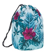 Women Floral Cosmetic Bag Fashion Barrel-Shaped Makeup Bag Drawstring Portable T - £9.69 GBP