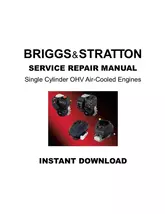 Briggs &amp; Stratton Single Cylinder OHV Air-Cooled Engines Service Repair ... - $21.12 CAD
