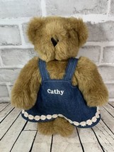 Vermont Teddy Bear CATHY personalized customized jointed name plush deni... - £12.20 GBP