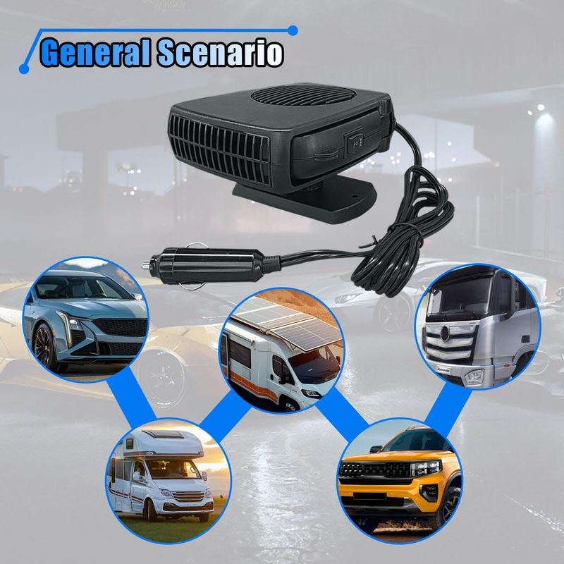 12V 200W Portable Car Heater, Car Windshield Defogger Defroster with 360 Degree  Item image 6