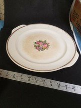 The French Saxon China 12&quot; Platter with Rose Design 22k Gold Accents - £3.71 GBP