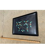 Vintage Couroc of Monterey Tray W/ Inlaid Tree With Foreign Coins Green ... - $54.45