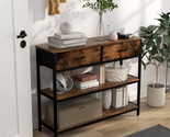 Sofa Side Table Console Entryway Table w/ Folding Fabric Drawers for Liv... - £113.09 GBP