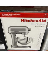 Kitchenaid 6 Quart Bowl-Lift Stand Mixer 11 Speed Bonus Attachments Silv... - $9,422.87 MXN