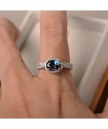 1.70Ct Oval Blue Cubic Zirconia 925 Sterling Silver Wedding Anniversary ... - $98.99