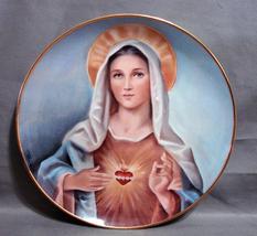 Porcelain Collectors 8&quot; Plate, Madonna of the Sacred Heart, Franklin Min... - £7.02 GBP