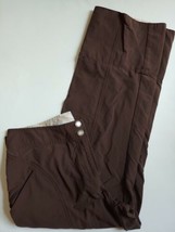 Columbia Titanium Cargo Cropped Capri Pants Womens Size 8 Brown Pockets Stretch - £18.93 GBP