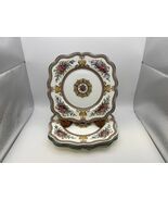 4x Wedgwood Bone China COLUMBIA Multicolor with Green Trim Square Salad ... - €274,24 EUR