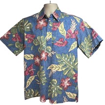 Reyn Spooner Hawaiian Aloha Floral Reverse Print Pullover Shirt Medium P... - £62.94 GBP