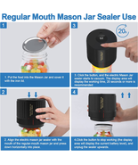 Electric Mason Jar Vacuum Sealer Kit - Wide &amp; Regular Mouth - £24.69 GBP