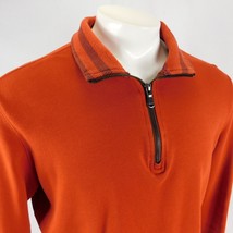 Robert Graham Men Orange 1/4 Zip Pullover Classic Fit Sz L - £22.10 GBP