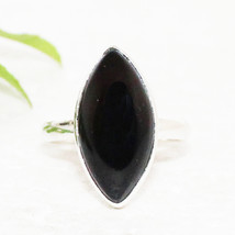 925 Sterling Silver Black Onyx Ring Handmade Jewelry Gemstone Ring - £25.67 GBP