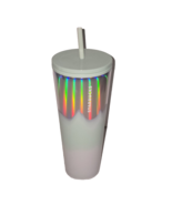 Starbucks Holiday Ice Wave 2020 Tumbler Iridescent Icy Mint White&amp;Silver... - $15.59