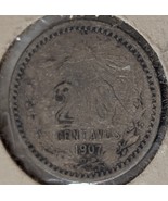 1907 Mexico 20 centavos .800 Silver Coin  - $18.49