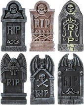 Scary Halloween Decorations Foam RIP Tombstones 6 Pieces 15.75&quot; tall each NEW - £20.10 GBP
